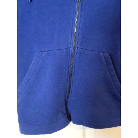 Adidas Full Zip Hooded Sweat Jacket Size Medium Blue - Picture 3 of 5